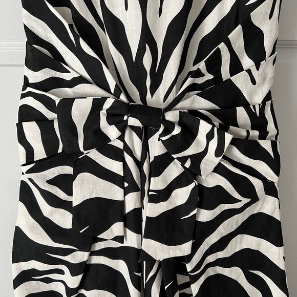 Kate Spade Linen Black & White A-Line Dress Size 12 - Picture 7 of 10